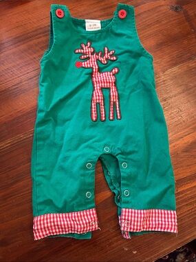 Christmas reindeer overalls 0-3mo